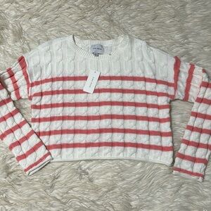 Pink rose knit sweater small